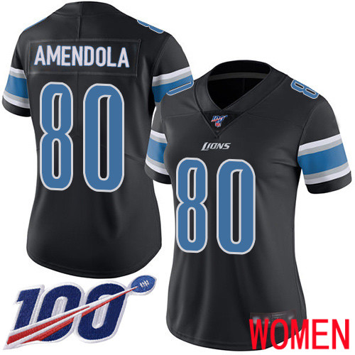 Detroit Lions Limited Black Women Danny Amendola Jersey NFL Football #80 100th Season Rush Vapor Untouchable